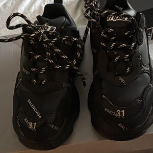 Balenciaga Black Sneakers with White Detailing